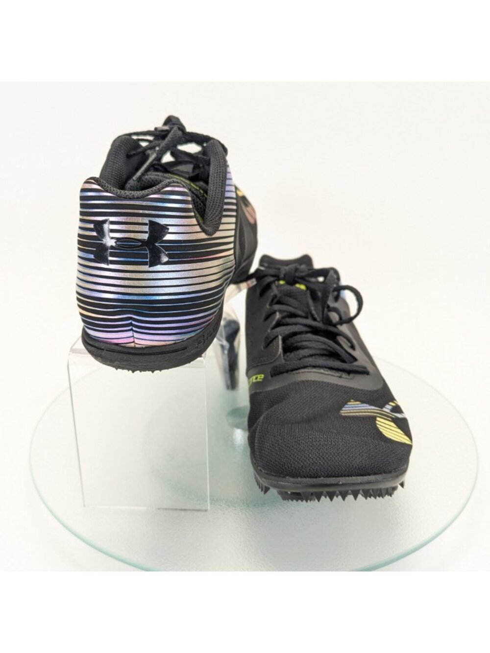 Under Armour Sprint Spikes Track Shoes Black Mens Size 13 Lightweight Running UA - Picture 3 of 8